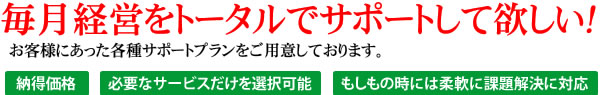 毎月経営をトータルでサポートして欲しい